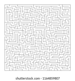 Square maze on a white background with black lines	