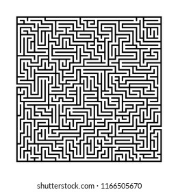 Square maze on a white background with black lines	