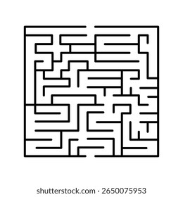 Square Maze Puzzle Vector Illustration	