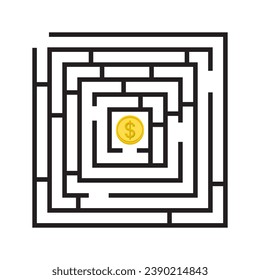 Square maze riddle contest game learning icon sign design vector