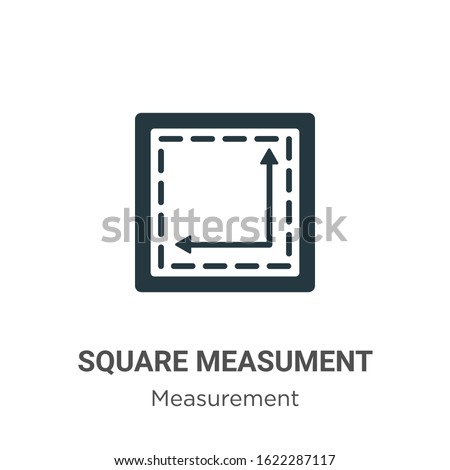 Square measument glyph icon vector on white background. Flat vector square measument icon symbol sign from modern measurement collection for mobile concept and web apps design.