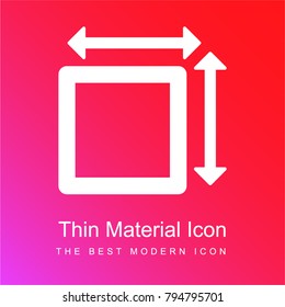 Square Measument red and pink gradient material white icon minimal design