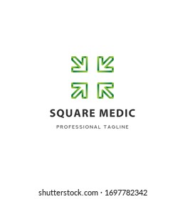 Square Medic Logo Icon Template