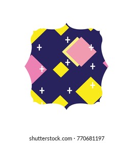 square with memphis geometric abstract background