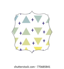 square with memphis style geometric design background