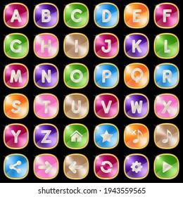 Square metal a-z alphabet words game.