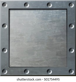 Square metal background. Vector illustration.