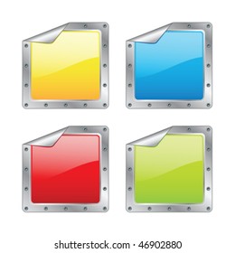 Square metal stickers