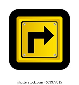 square metal warning notice, vector illustration design