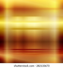 The square metallic gold background with banner
