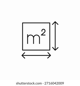 square meter area icon sign vector