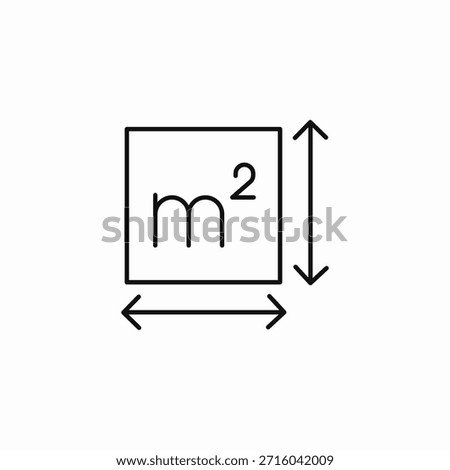 square meter area icon sign vector