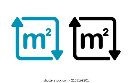 Square meter with arrow logo vector design. Suitable for measure label