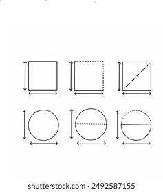 square meter icon with black lines. measuring land area symbols.