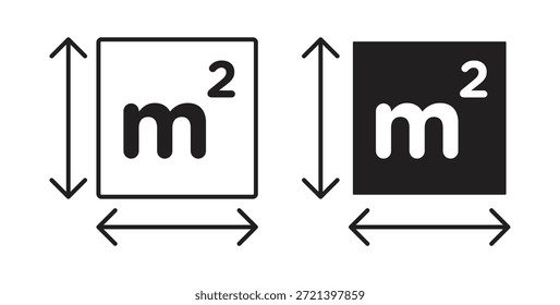 Square Meter icon concept set. Simple icon collection