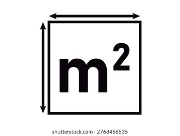 Square meter icon with dimension arrows