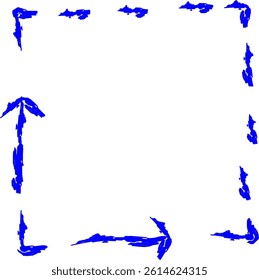 square meter icon in doodle style. blue line scribble icon
