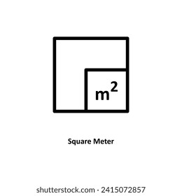 Icono de Cuadrado Medidor. Diseño de icono de contorno de medidor cuadrado para diseño web, aplicaciones en fondo blanco..eps