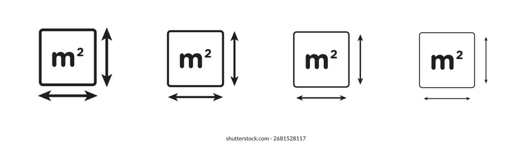 ícone Metro Quadrado do pacote de vetor de contorno. Melhor para web, celular, interface do usuário