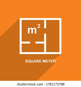 square meter icon, Real estate icon vector