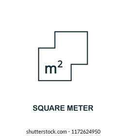 Square Meter icon. Simple element illustration. Square Meter outline icon design from real estate collection. Web design, apps, software and print usage.