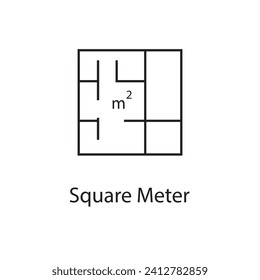 Square Meter icon. Simple flat trendy style illustration on white background..eps
