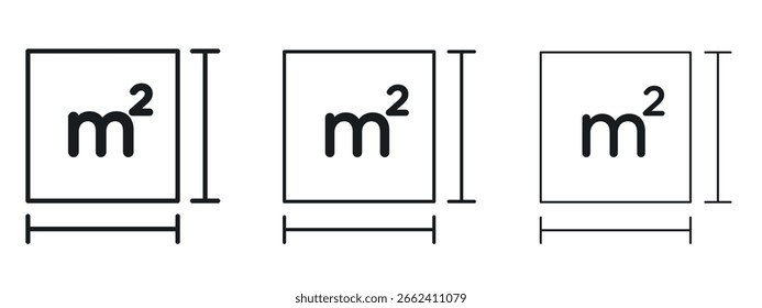 Ícone de medidor quadrado design de linha simples - Ilustração de vetor simples