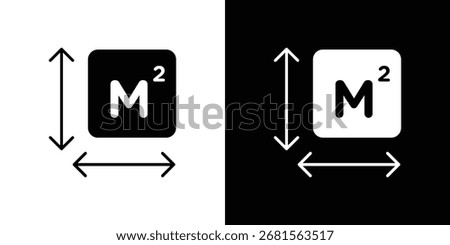 Square Meter icon symbol for templates, web design and infographics
