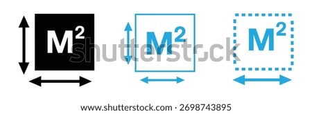 Square Meter icon symbol for templates, web design and infographics