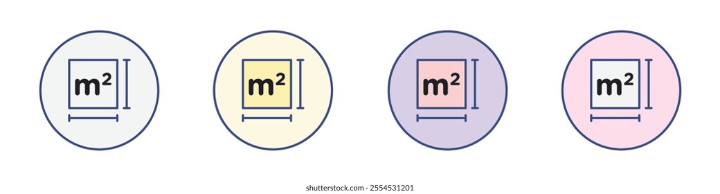 Square Meter icon Thin line flat illustration