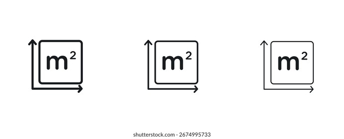 Ilustración vectorial de icono de metro cuadrado eps. Ilustraciones de esquema de Vector