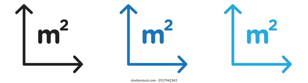 Square Meter icon vector set illustration