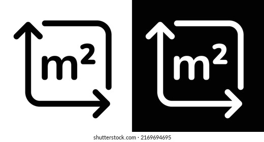 Square meter m2 icon vector illustration.