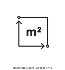 Square Meter thin line vector icon