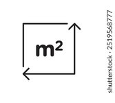 Square Meterline icon. vector illustration. EPS10