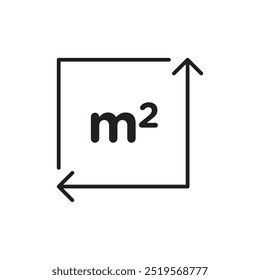 Quadratisches Meterlinien-Symbol. Vektorgrafik. EPS10