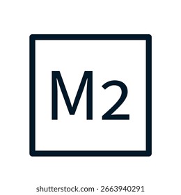 Square metre icon, Vector logo sign, Illustration, shape, design, UX UI icon, editable eps