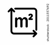 "Square metre" outline information icon