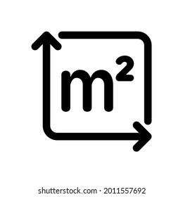 "Square metre" outline information icon