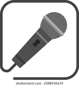 Square Microphone Icon Isolated Vector Illustration