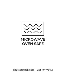 Square Microwave Compatibility Line Icon Graphic
