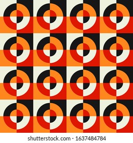 Square Mid Century Modern Geometric Pattern combined bauhaus, abstract, shapes, graphic design, suitable for corporate identity, invitation, paper, stationery, background, packaging, holiday.