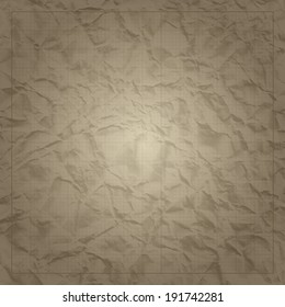 Square millimeter engineering grid paper on old paper background.    Vector illustration.