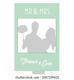 Square mint photobooth frame with Mr&Mrs Forever and Ever. Strike a Pose photoshooting.