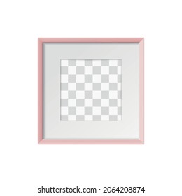 Square mockup frame composition with square space for photo and pink border vector illustration