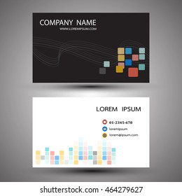 Square modern creative and clean business card, simple template vector design.