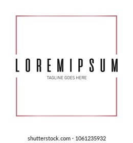 Square Modern Elegant Rose Gold Pink Feminine Logo Template Design Graphic Editable Beauty Woman Classy Simple Professional Trendy Boutique Cosmetic Brand Border Decorative Stamp Frame Salon Nail Hair