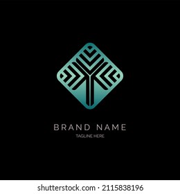 square modern geometric logo template design for brand or company and other