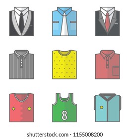 Square and modern icon clothes with linear design