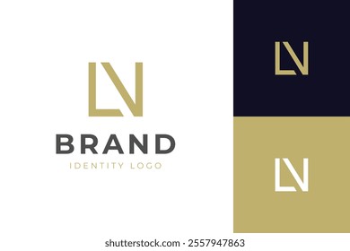 Square modern Letter LV Or VL logo identity Monogram vector logo template